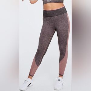 PINK Victoria's Secret Gray and Pink Color-Block Leggings